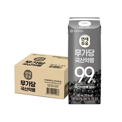 연세두유 무가당 국산약콩 190mL 16입(1박스)