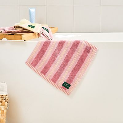 [모던하우스] STF 스프링 더블스트라이프 코마사 핸드타월 PINK 34X34cm 65g