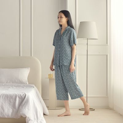 [모던하우스] L 모달100% 부드럽고 시원한 7부바지 네이비꽃