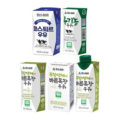 파스퇴르 무항생제 바른목장 우유 3종 유기농 후레쉬 우유 40개/48개 구성
