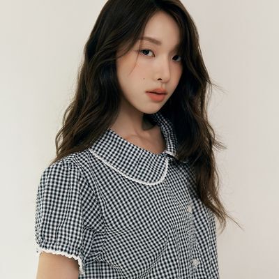[세이드][w] 미니 깅엄 체크 반팔 파자마 셋업