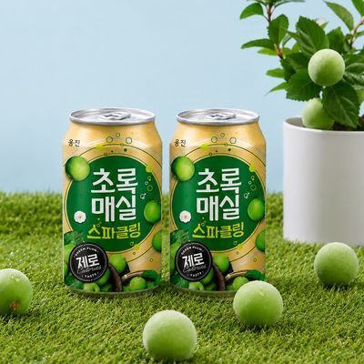 웅진식품 초록매실 스파클링 제로 350ml X 24캔