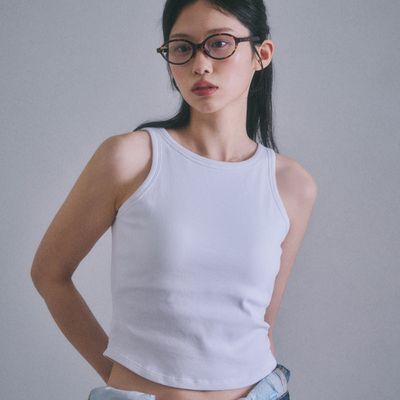 엣프터 커브유넥 브라탑 (화이트/멜란지)