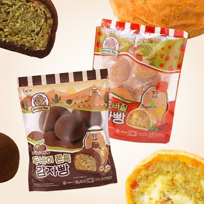 감자밭 두바이쫀득감자빵+토마토바질감자빵 혼합 세트