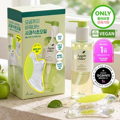 아리얼 애플 사이다 딥 클렌징 오일 200ml 기획 (+크리스탈 괄사)