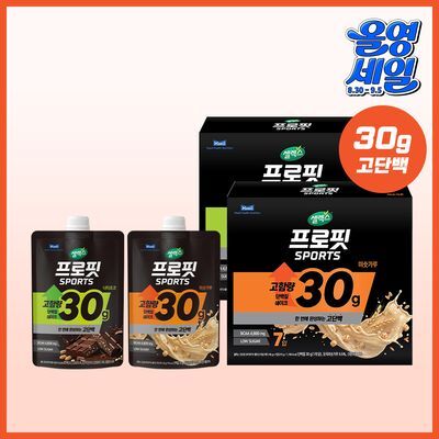 [단독런칭]셀렉스 프로핏 SPORTS 단백질쉐이크 7입 2종 택1 (너티초코, 미숫가루)