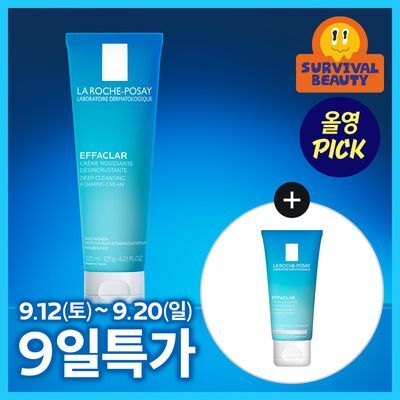 [9월 올영픽/대용량 추가증정] 라로슈포제 에빠끌라 딥 클렌징 포밍 크림 125ml 기획 (+에빠끌라 폼 50ml)