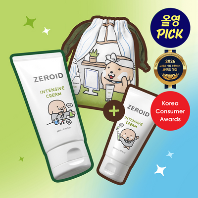 [9월 올영픽][누렁이 콜라보] 제로이드 인텐시브 크림 80ml+50ml 기획 (+누렁이 파우치)