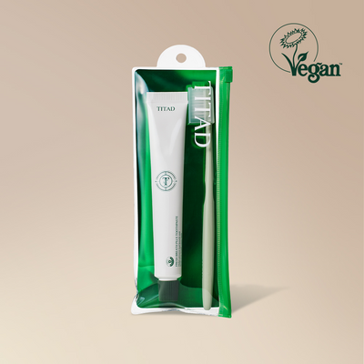티타드 휴대용 치약칫솔 세트 (pvc파우치+칫솔 1P +치약 50g)