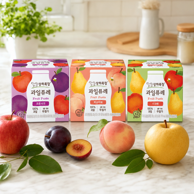 상하목장 과일퓨레 200g 3종 택 1(사과배/복숭아배/프룬사과)