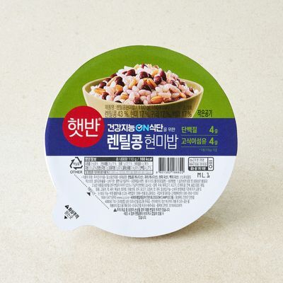 햇반 라이스플랜 렌틸콩현미밥 110g