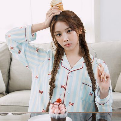 [엔믹스 PICK] 도씨 실크핏 보니 긴팔 커플 잠옷 세트