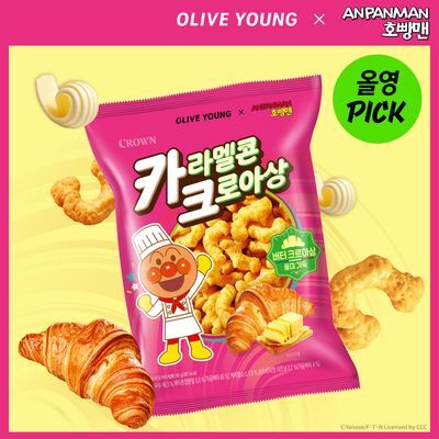 [호빵맨 콜라보] 크라운 카라멜콘 크로아상 60g