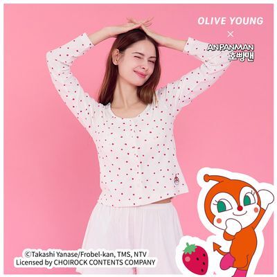 [올리브영X호빵맨] 나른 브레즘 짤랑이 캐미솔 가디건 세트 (2 colors)(화이트/핑크)