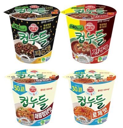 오뚜기 컵누들 38g 진짬뽕 외 3종 (짜슐랭, 진짬뽕, 저당 로제, 저당 매콤찜닭)