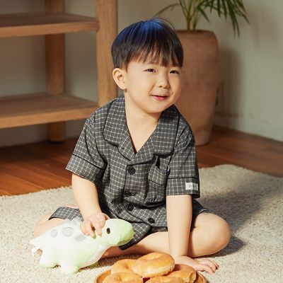 [태하 PICK] 도씨 실크핏 더스트 반팔 키즈 잠옷 세트