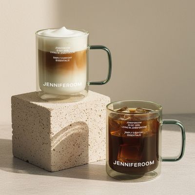 제니퍼룸 더블월 글라스 이중 내열 유리컵 세트 350ml (2P)