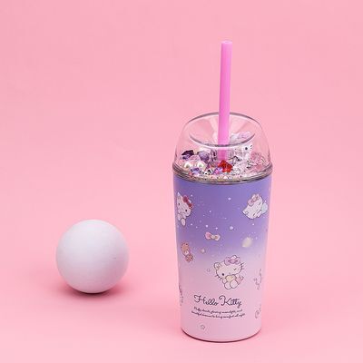 릴팡 산리오 피사 이중스텐 빨대돔텀블러 520ml (헬로키티)