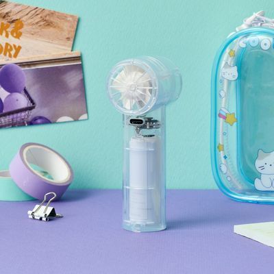 [버터샵] 버터패밀리 밀크캣 초고속 파우치 핸디팬 블루