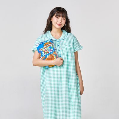 [버터샵] 베지갱 토마토 시어서커 반팔 원피스 파자마 FREE 민트체크