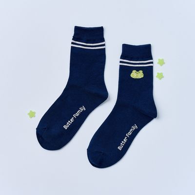 [Butter Shop] Play Tennis Ball Rainy Mid-calf Socks Navy
