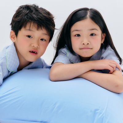 제로어클락 시어서커 코지블루 체크 여름잠옷 홈웨어 세트 파자마 키즈