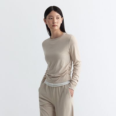 프론투라인 마이배럴데이 셔링 크롭 커버업