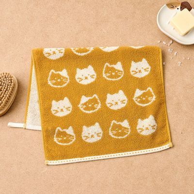 [모던하우스] 린넨 뚱냥이 롱 핸드타월 머스타드 30x50cm