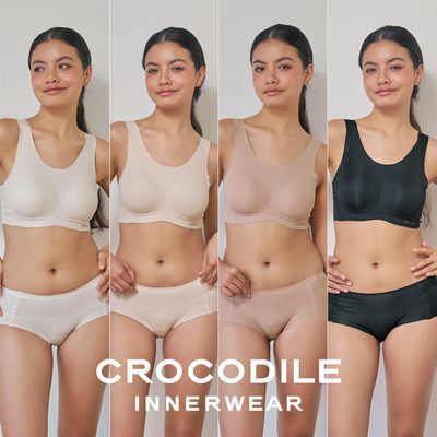 크로커다일 이너웨어 소프트핏 쉘론 U넥 패드일체형 브라팬티 4세트 4Color