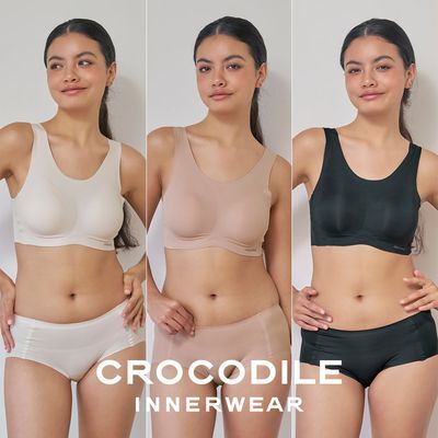 크로커다일 이너웨어 소프트핏 쉘론 U넥 패드일체형 브라팬티 3세트 3Color