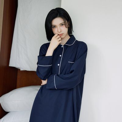 [엔믹스 PICK] 도씨 실크핏 에센셜 긴팔 잠옷 원피스