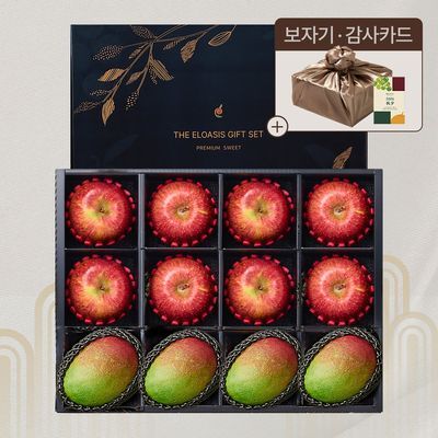 [엘로아시스][추석선물] 프리미엄 네이비 에디션, 사과&애플망고 선물세트 4.2kg내외(사과8, 애플망고4)