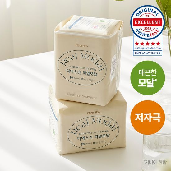 디어스킨 디어스킨 리얼모달 생리대 7종 택 1(패드 / 라이너 / 슈퍼롱 / 입는오버)