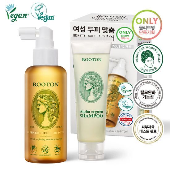 루톤 루톤 여성 두피용 알파에르겐 탈모 토닉150ml+샴푸70ml증정기획