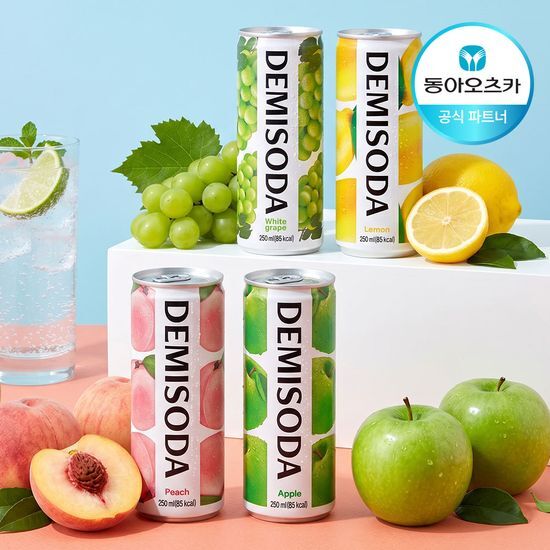 데미소다 250ml 캔 30입 4종 택1 (레몬,피치,청포도,애플) 가격 추이 동아오츠카 데미소다 250ml 캔 30입 4종 택1 (레몬,피치,청포도,애플) - 최저가 20,900원