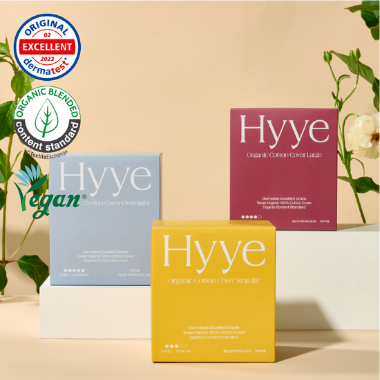 혜 혜(Hyye) 유기농 순면커버 생리대 3종 택 1 (중형 14P /대형 12P /오버나이트 10P) - 최저가 4,700원