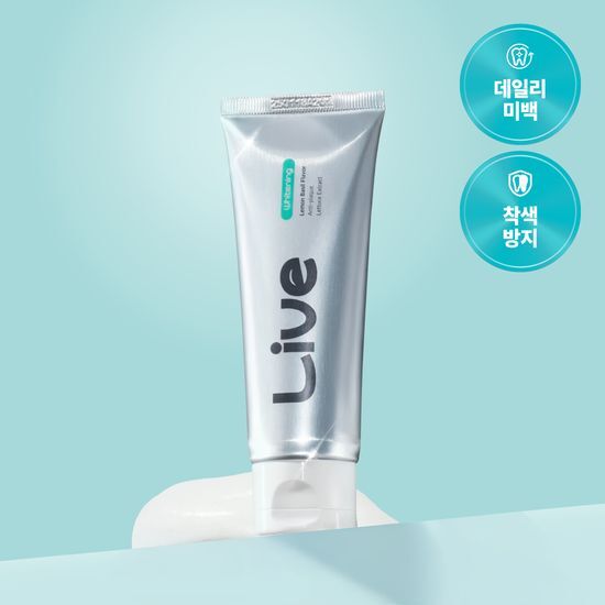 라이브오랄스 라이브오랄스 산뜻한 레몬바질향 퓨어다이아 미백치약 80g