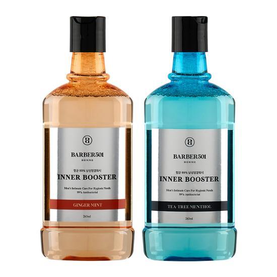 바버501 바버501 이너 부스터 남성청결제 263ml 2종(티트리 멘톨/진저민트)