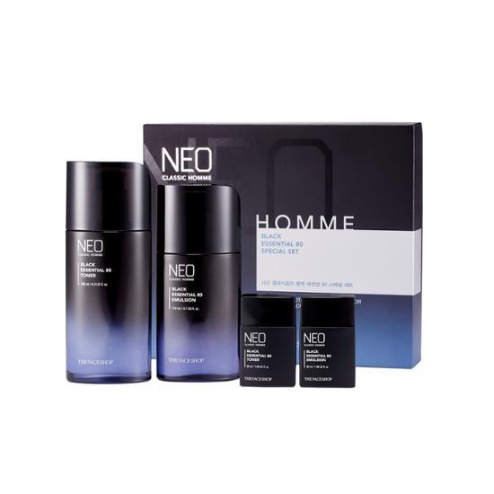 더페이스샵 더페이스샵 네오클래식 옴므 블랙 에센셜 세트(토너130ml+에멀젼110ml+토너30ml+에멀젼30ml)