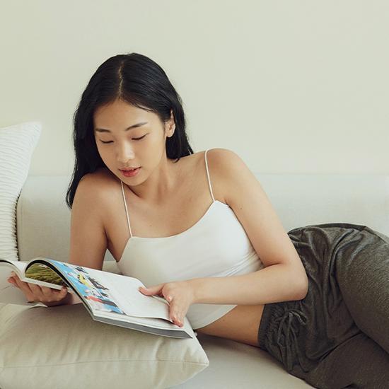 마른파이브 마른파이브 날마다 모달 코튼 캡내장 크롭 얇은 끈 나시 FREE,XL (블랙)