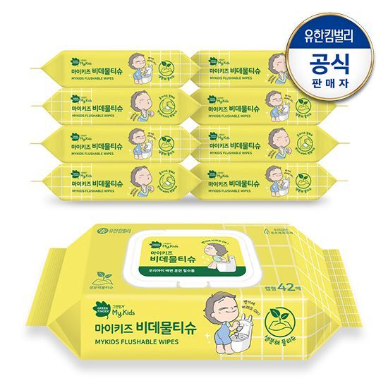그린핑거 그린핑거 마이키즈 비데물티슈 캡형 42매X9팩