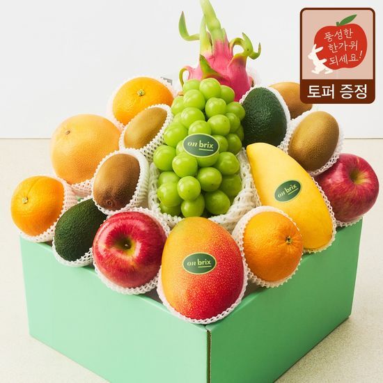 온브릭스 프리미엄 과일선물세트 9종 에메랄드2호 4.6kg이상 (샤인머스켓,애플망고)