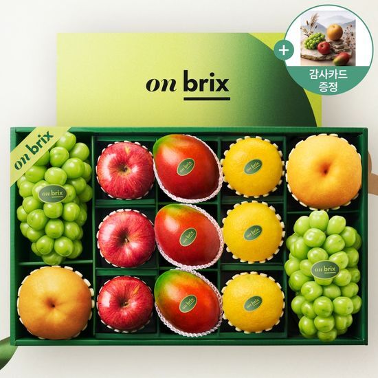 온브릭스 로열그린 에디션, 샤인머스켓&사과&배&애플망고&황금향 선물세트 7kg이상(13입/특대형)
