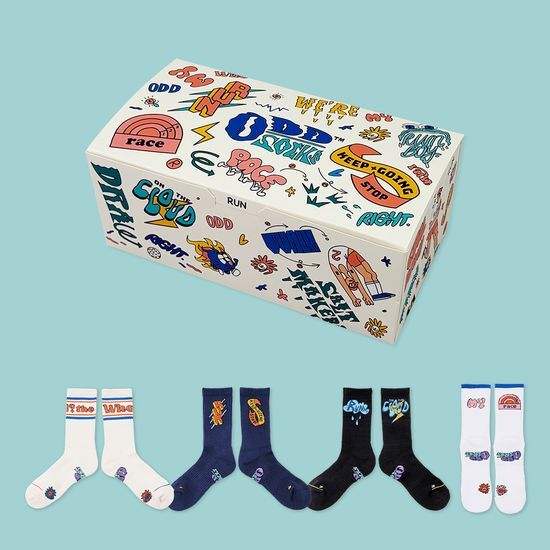 오드삭스 오드삭스 쿨맥스 러닝 크루 삭스 B타입 4개입 세트 (M/L)