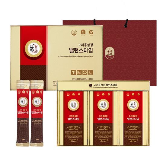 풍년보감 풍년보감 6년근 고려홍삼정 밸런스타임 홍삼스틱 선물세트 10g x 30포 (+쇼핑백 증정)