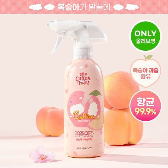 온더바디 온더바디 발을씻자 코튼 풋샴푸 385ml 복숭아향