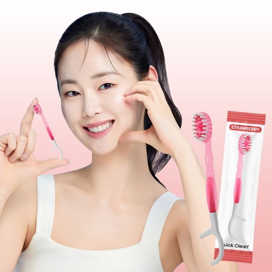 HR 메디컬 HR 메디컬 퀵클린 Waterless 일회용 미니칫솔 딸기향 10개입