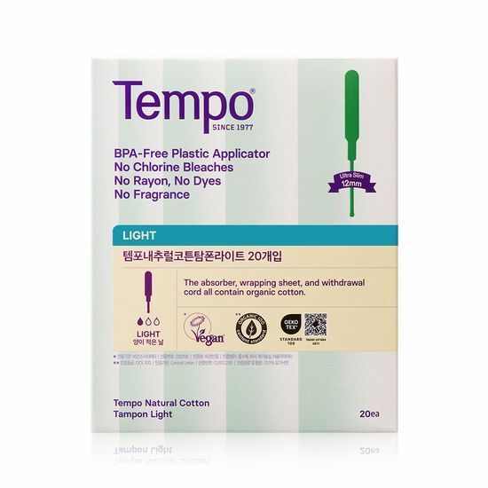 템포 템포 내추럴코튼 탐폰 라이트 20P