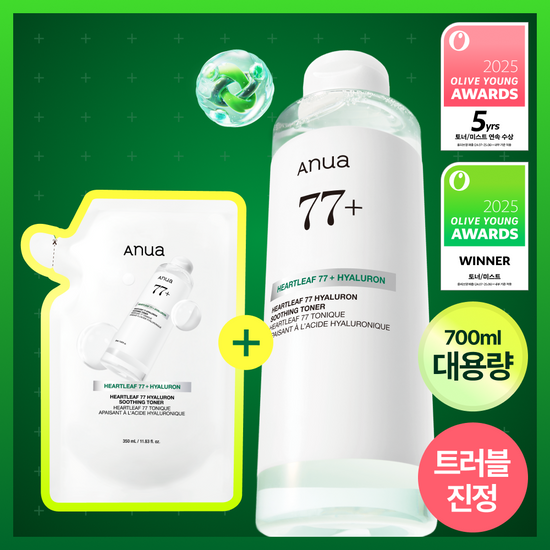 아누아 아누아 어성초 77 히알루론산 수분 진정 토너 350ml 리필 기획세트 (+350ml 리필팩)