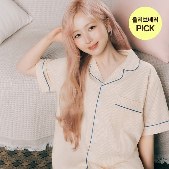 도씨 해원 PICK 도씨 실크핏 클린 반팔 커플 잠옷 세트
